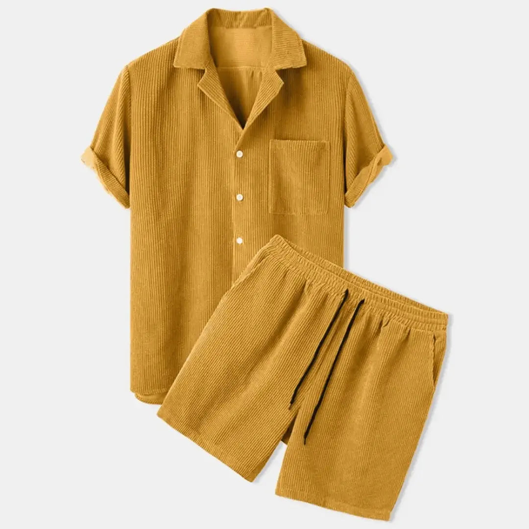 Austin Retro | Casual Two Piece Set with Stylish Button-Up Shirt | Comfortable Everyday Wear 0