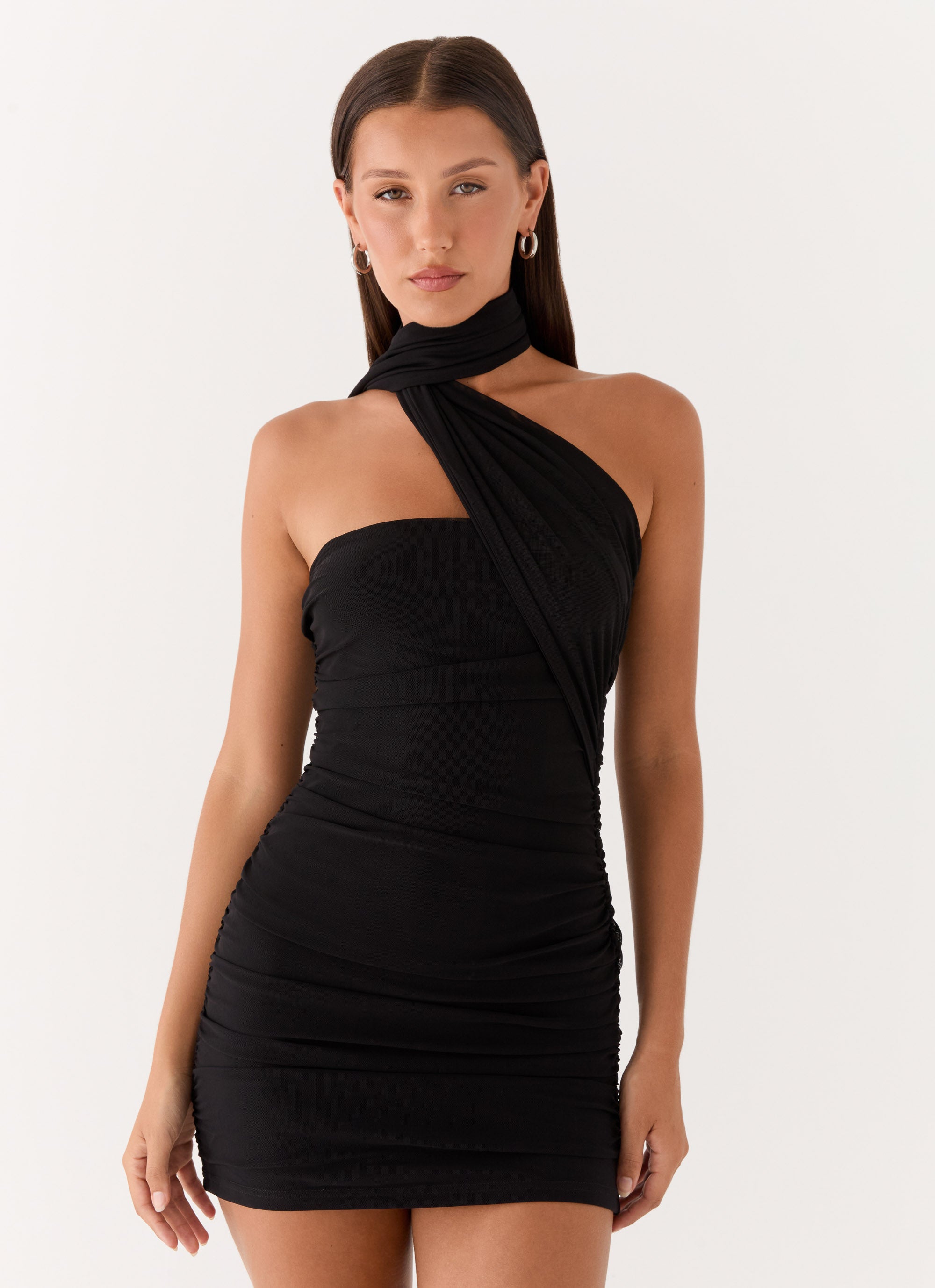 Chic Collection | Women's Black Dress with Strapless Neckline & Ruched Sides | Flattering Fit for Unforgettable Nights 0