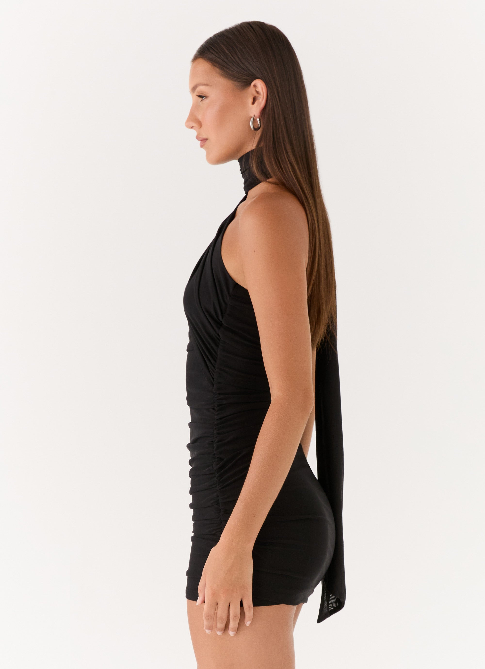 Chic Collection | Women's Black Dress with Strapless Neckline & Ruched Sides | Flattering Fit for Unforgettable Nights 2