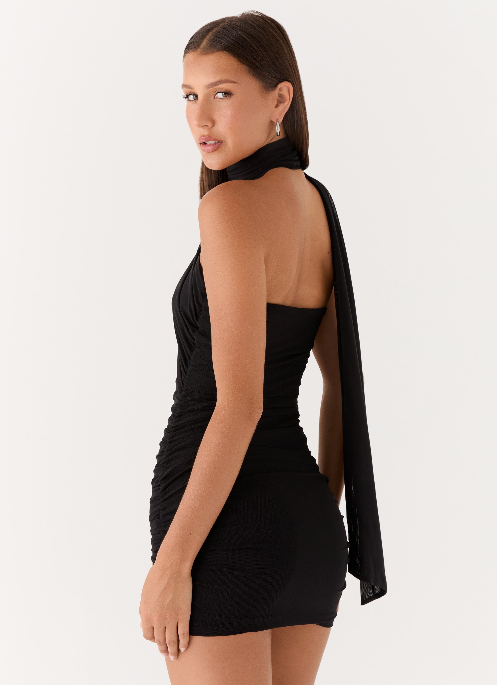Chic Collection | Women's Black Dress with Strapless Neckline & Ruched Sides | Flattering Fit for Unforgettable Nights 3