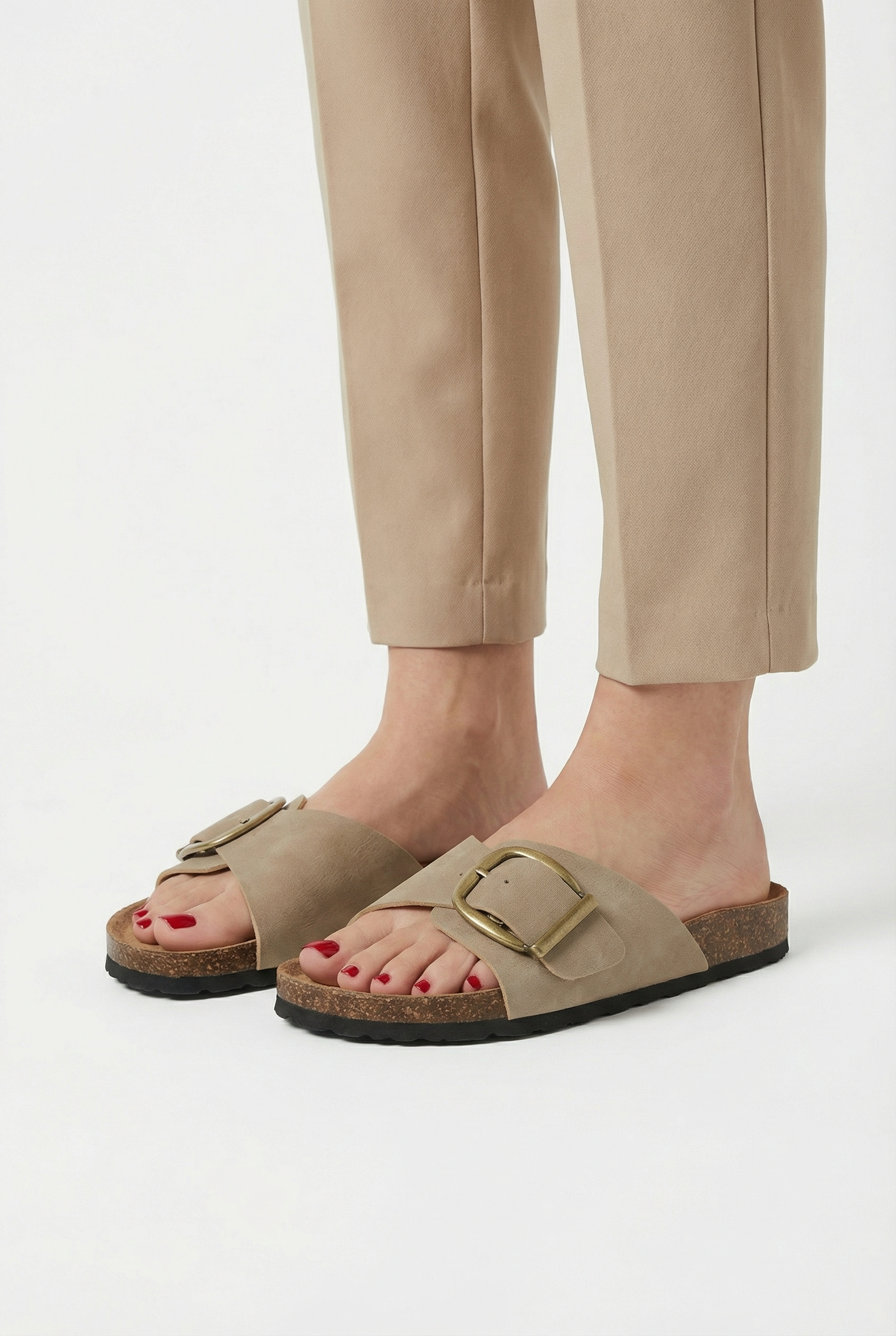 Cork Slippers | Women's Stylish Footwear with Trendy Buckle Strap | Comfortable Summer Design for All-Day Wear 5