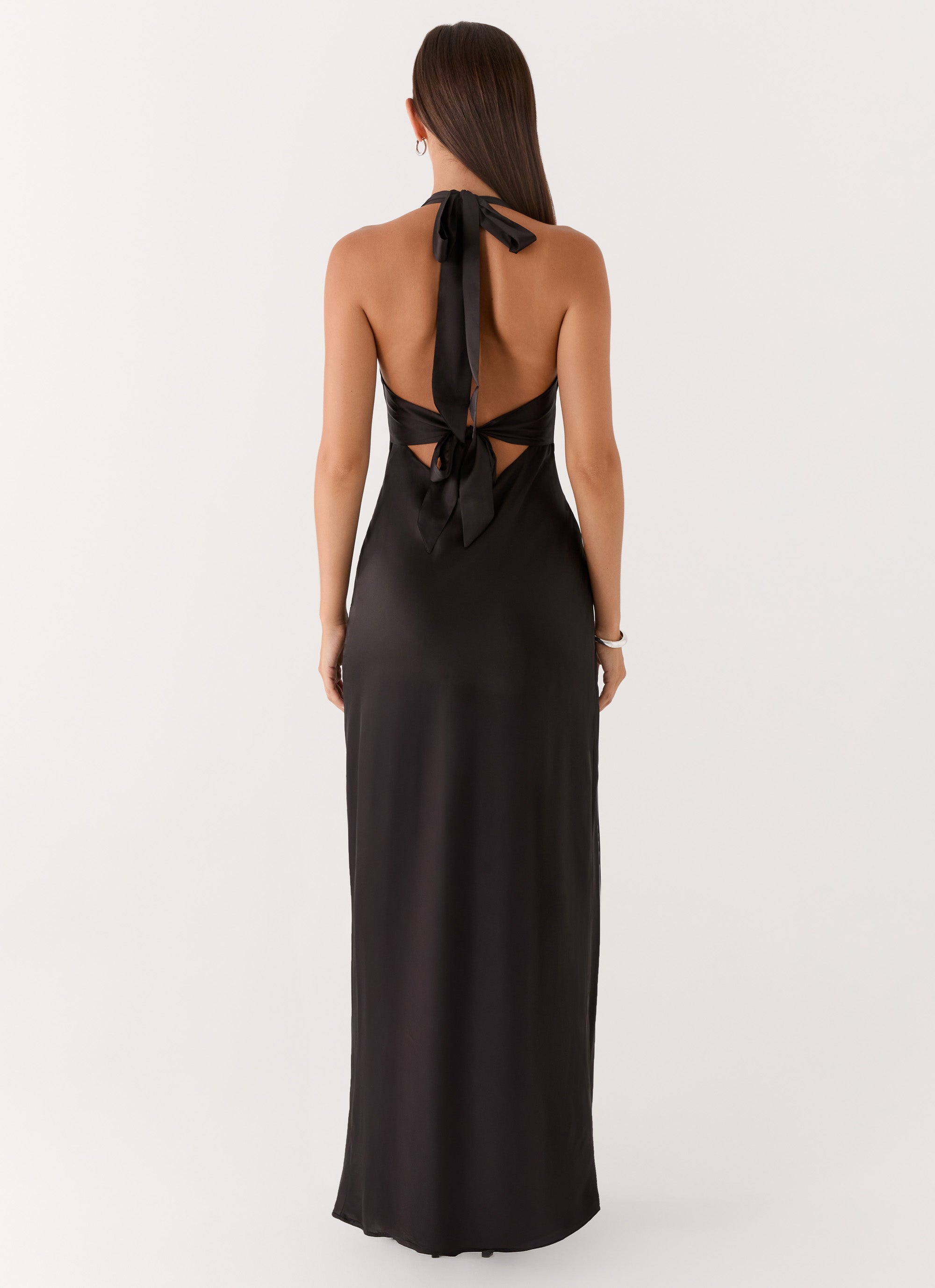 Elegant Maxi Dress Collection | Black Maxi Dress with Open-Back Halterneck | Flattering Fit for Unforgettable Nights 2