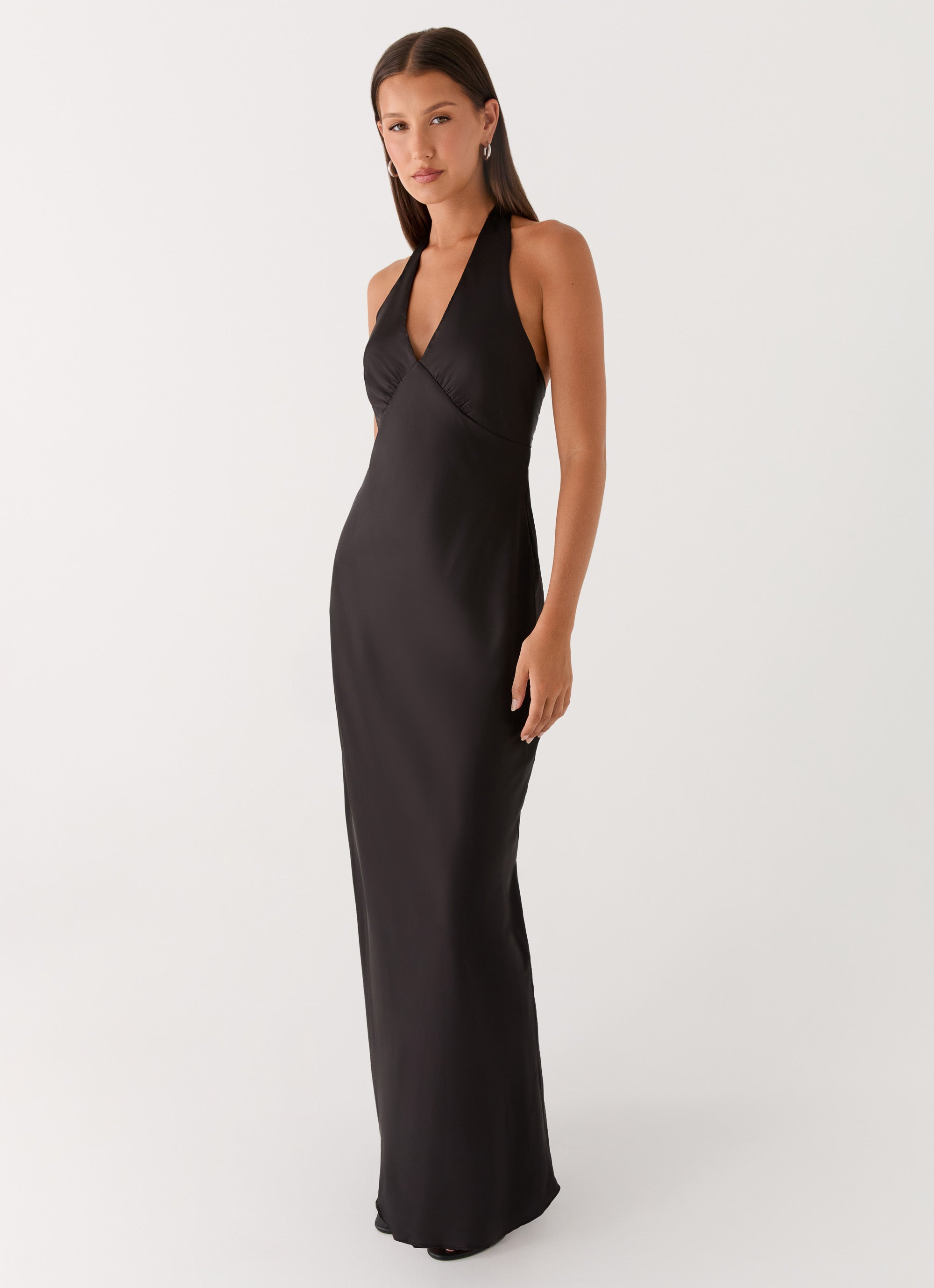 Elegant Maxi Dress Collection | Black Maxi Dress with Open-Back Halterneck | Flattering Fit for Unforgettable Nights 3