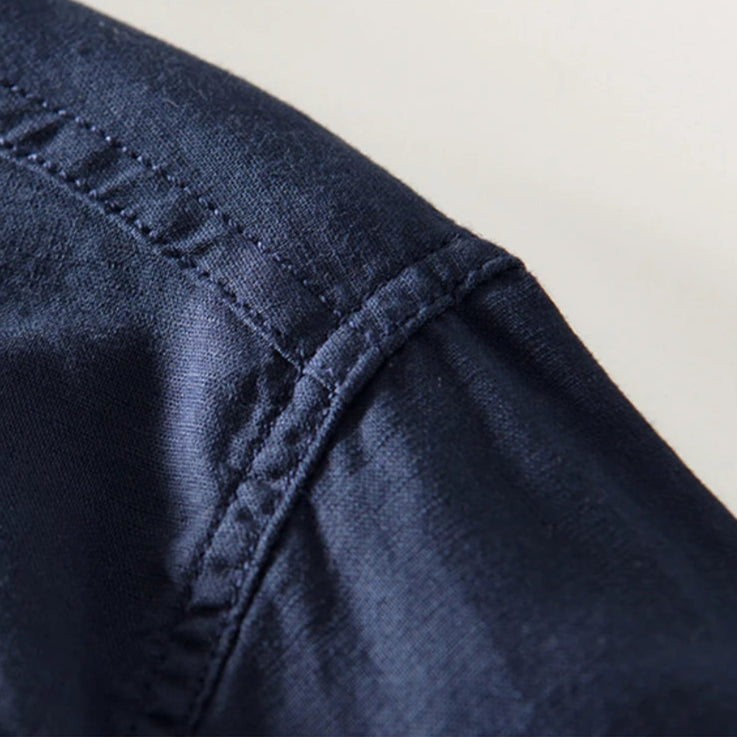 Ethan Collection | Men's Casual Long Sleeve Shirt with Band Collar | Stylish Comfort for Any Occasion 4