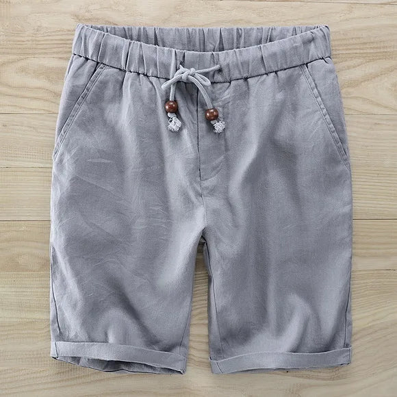Ethan Collection | Men's Linen Shorts with Wooden Accents | Breathable Comfort for Summer Adventures 0
