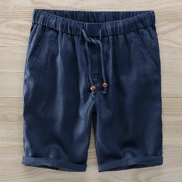 Ethan Collection | Men's Linen Shorts with Wooden Accents | Breathable Comfort for Summer Adventures 6