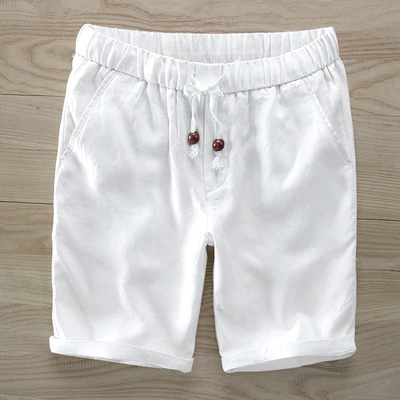 Ethan Collection | Men's Linen Shorts with Wooden Accents | Breathable Comfort for Summer Adventures 7