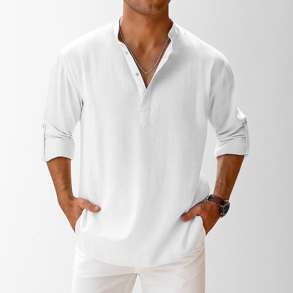 Ethan Collection | Men's Popover Shirt in Breathable Linen | Stylish Comfort for Warm Weather 2