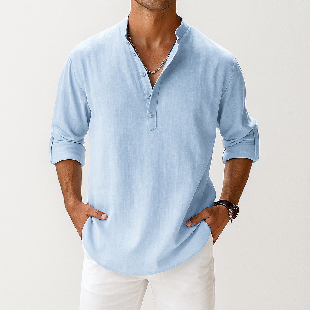Ethan Collection | Men's Popover Shirt in Breathable Linen | Stylish Comfort for Warm Weather 3