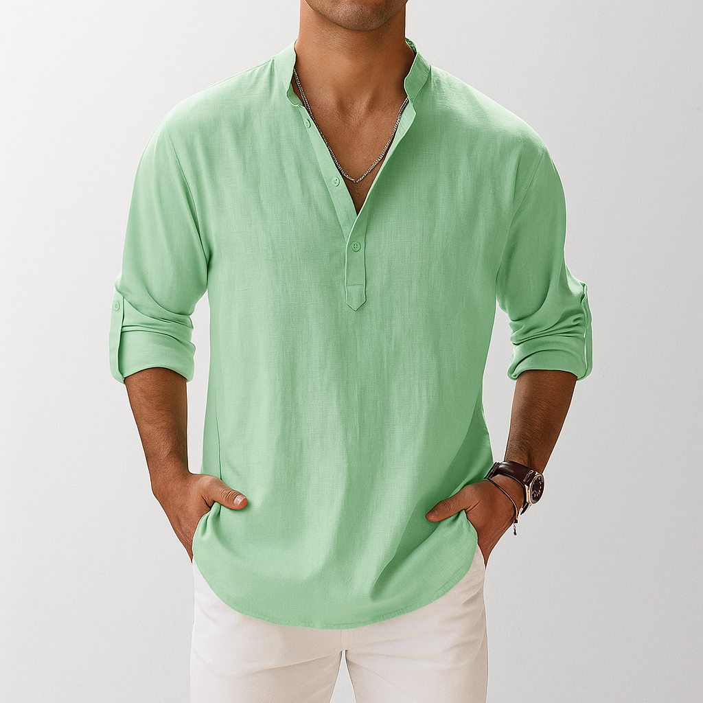 Ethan Collection | Men's Popover Shirt in Breathable Linen | Stylish Comfort for Warm Weather 4