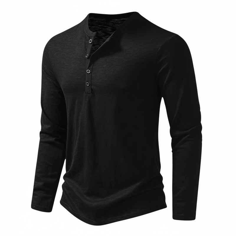 Ethan Collection | Men's Shirt with Long Sleeve Henley Design | Slim Fit for Effortless Style 2