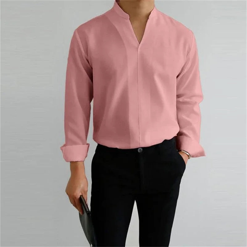 Ethan Collection | Men's Shirt with Long Sleeve & Mandarin Collar | Versatile Style for Every Occasion 7