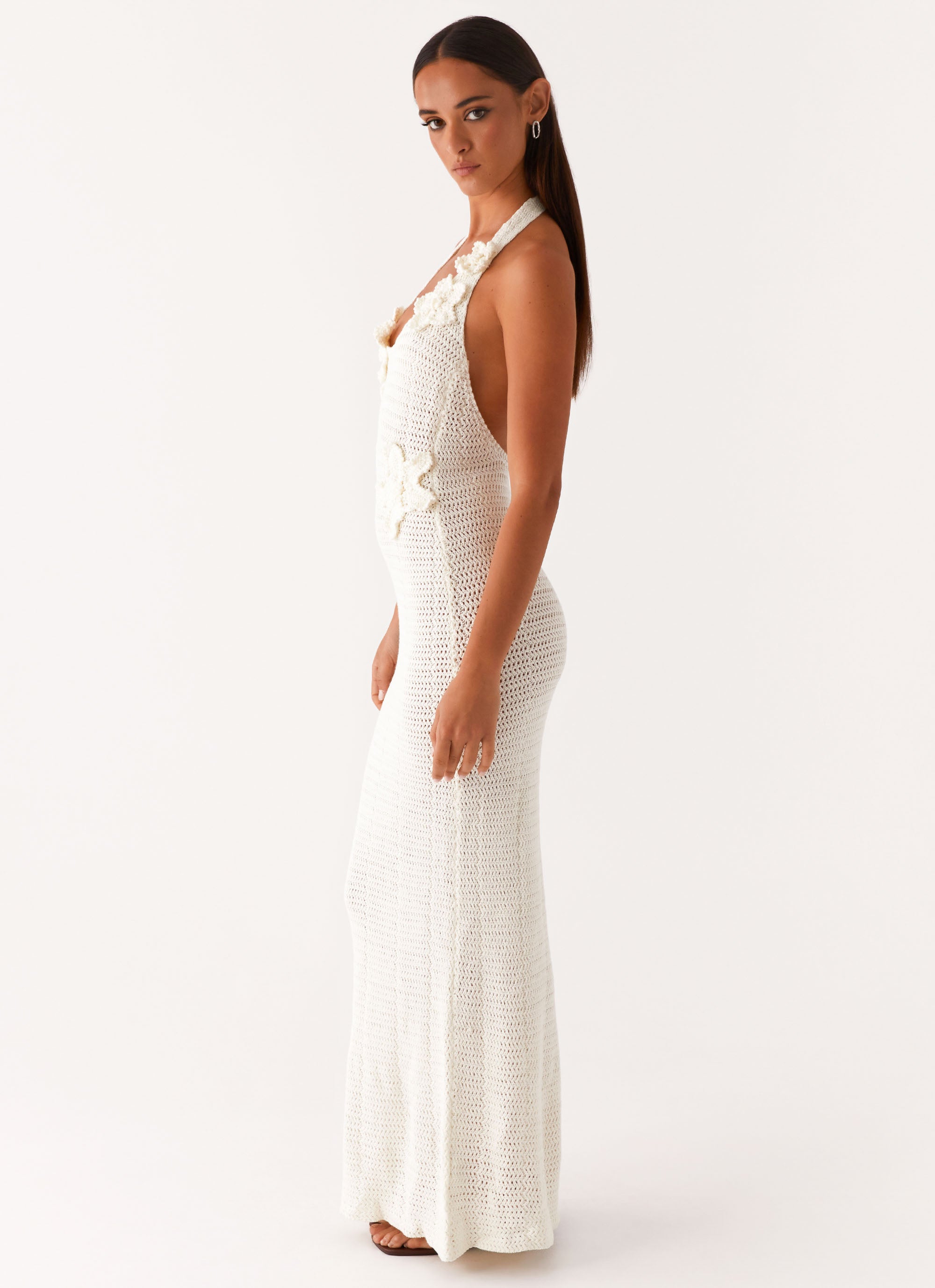Floral Maxi Dress | Elegant Semi-Sheer Design with Crochet Details | Perfect Wedding Guest Attire 4