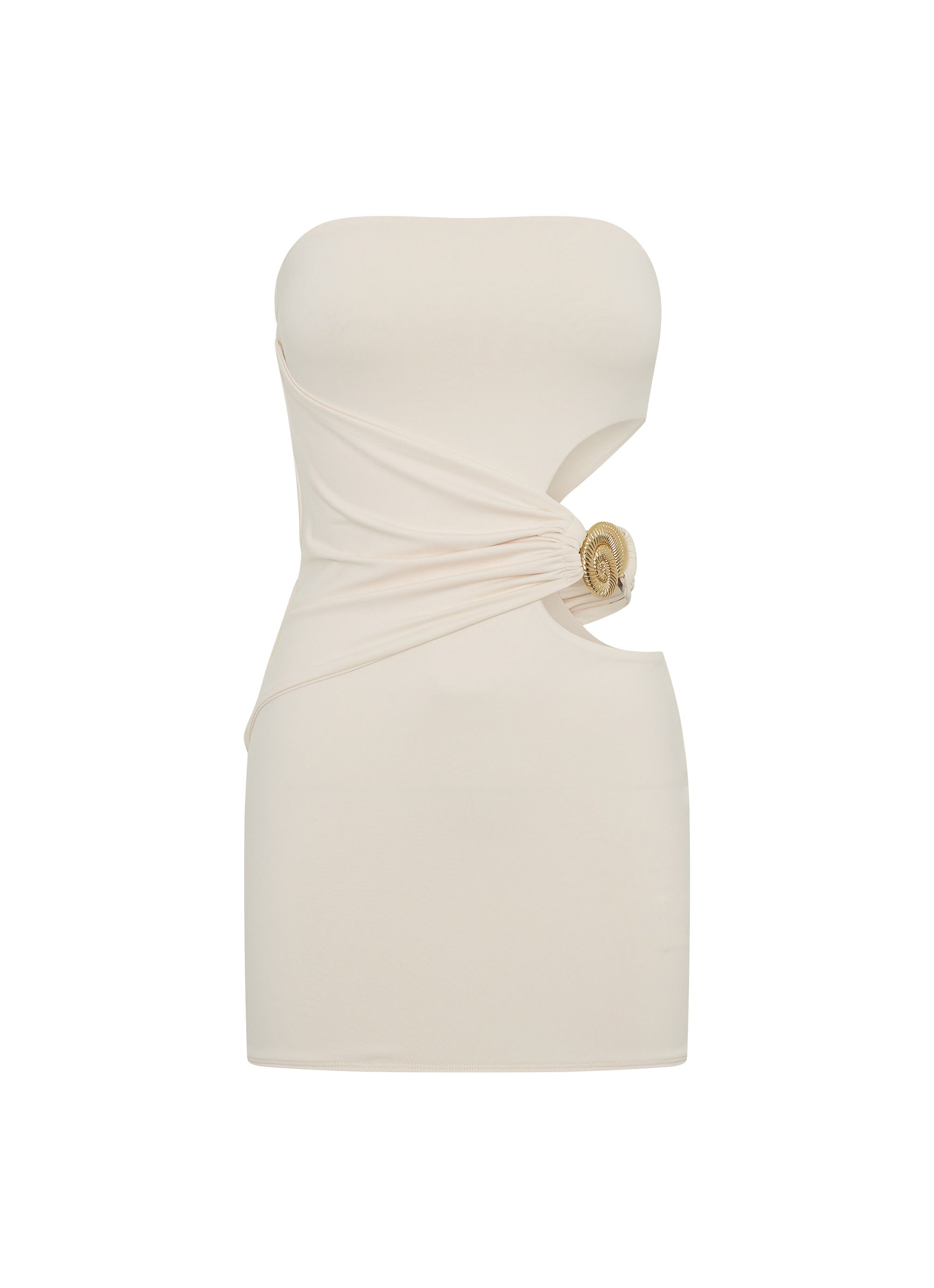 Iconic Collection | Women's White Mini Dress with Strapless Neckline | Chic Style for Night Out 2