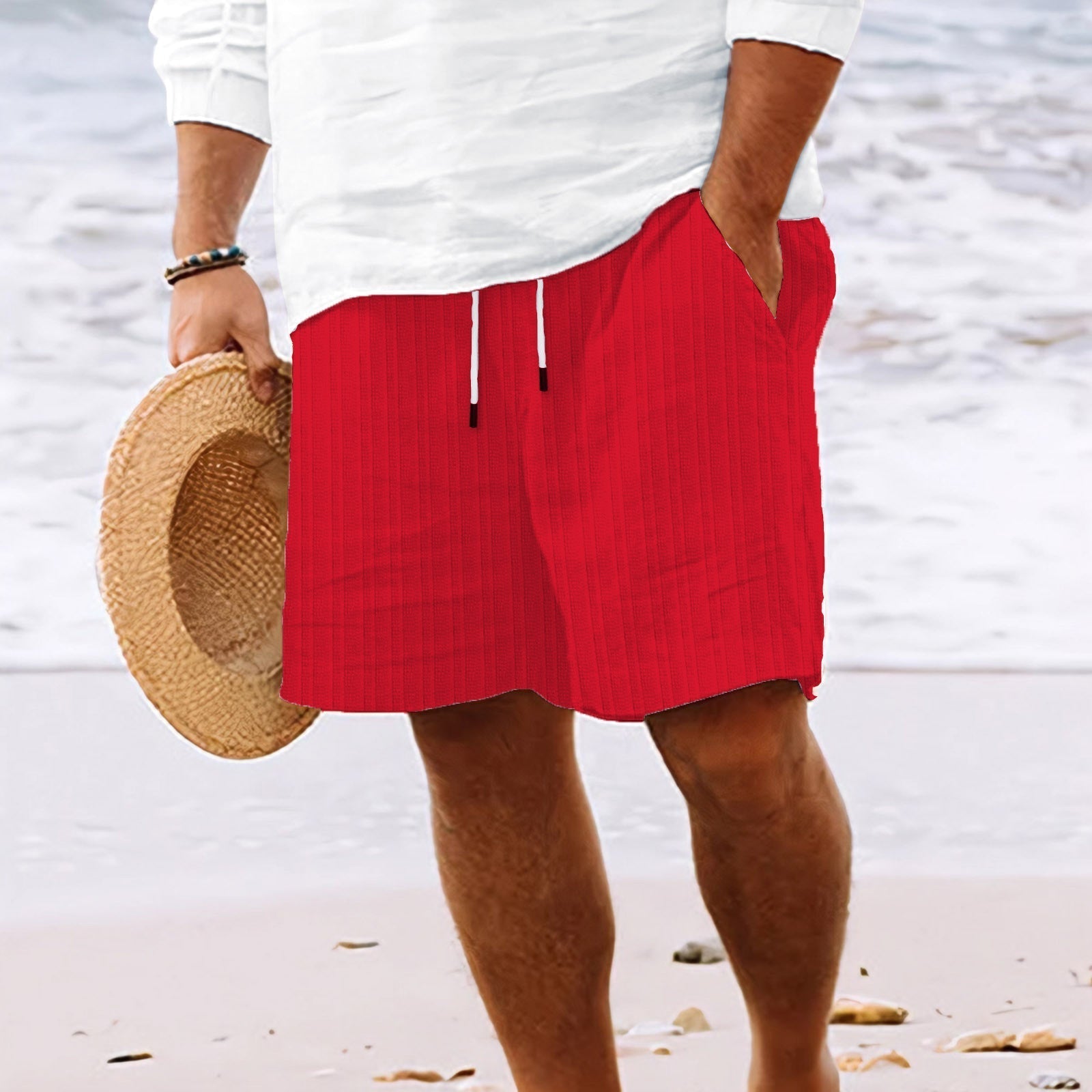 Lightweight Striped Men's Shorts with Breathable Fabric | Comfortable Summer Essential for Casual Outings 2