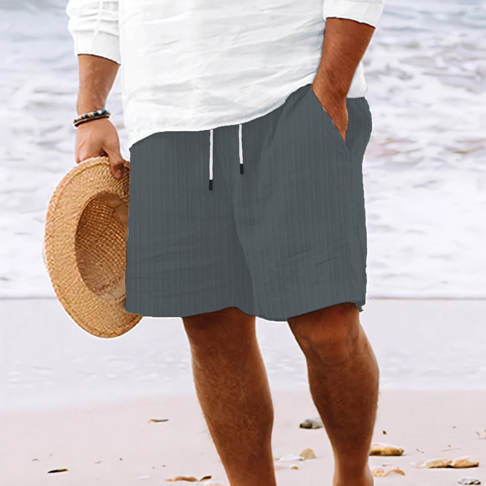 Lightweight Striped Men's Shorts with Breathable Fabric | Comfortable Summer Essential for Casual Outings 5