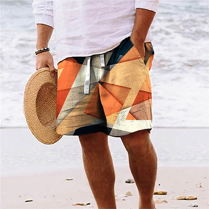 Vibrant Beach Shorts | Mens Swim Trunks with Bold Print & Relaxed Fit | Comfortable Summer Style for Men 5